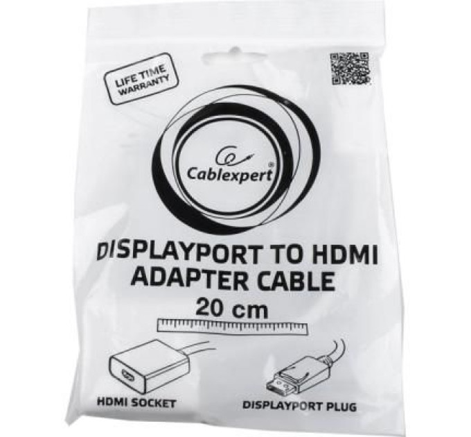 Cablexpert Адаптер-перехідник DisplayPort на HDMI Cablexpert A-DPM-HDMIF-002-W