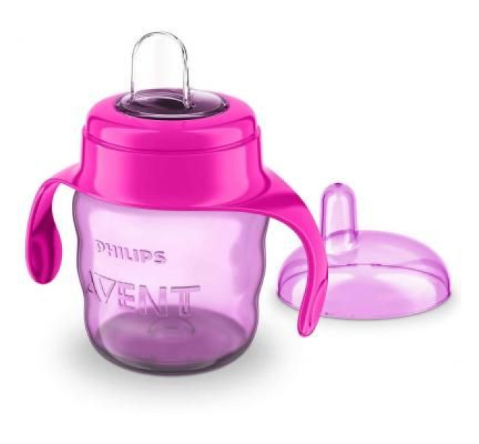 Philips AVENT Поїльник-непроливайка Philips AVENT з м'яким носиком 200 мл рожевий, 6 міс+ (SCF551/03)