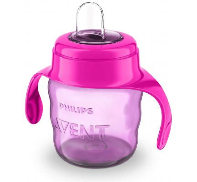 Philips AVENT Поїльник-непроливайка Philips AVENT з м'яким носиком 200 мл рожевий, 6 міс+ (SCF551/03)