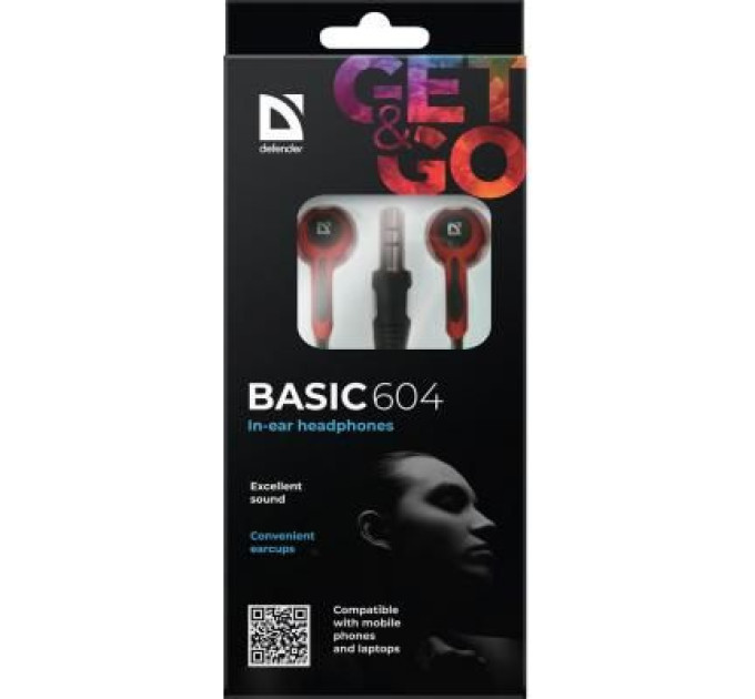Defender Навушники Defender Basic 604 Black-Red (63605)