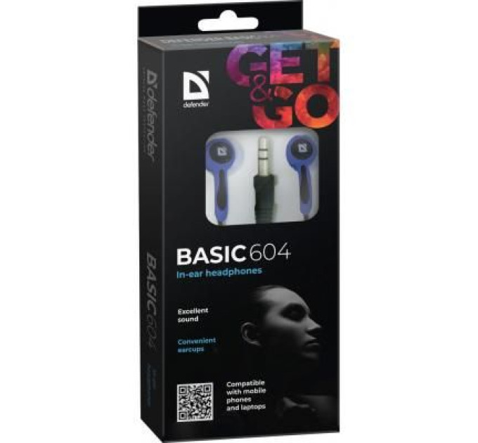 Defender Навушники Defender Basic 604 Black-Blue (63608)