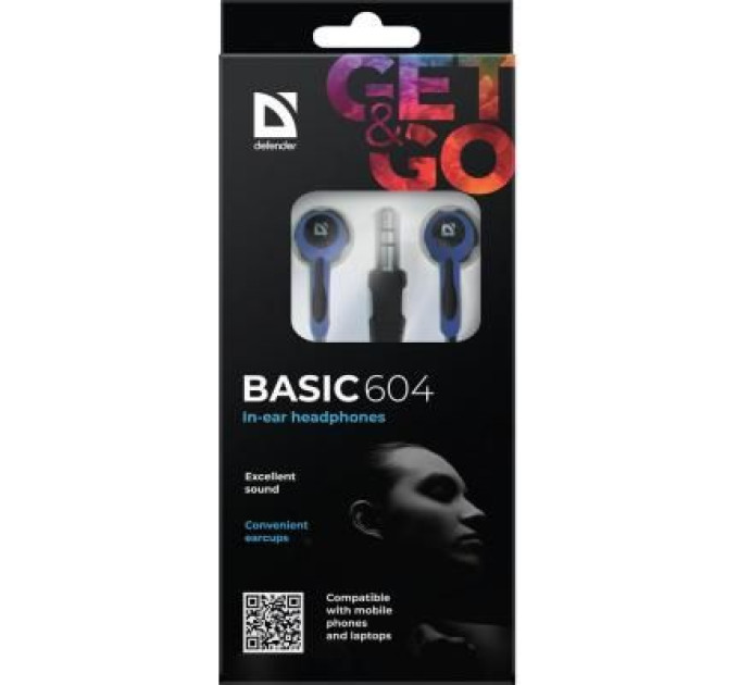 Defender Навушники Defender Basic 604 Black-Blue (63608)