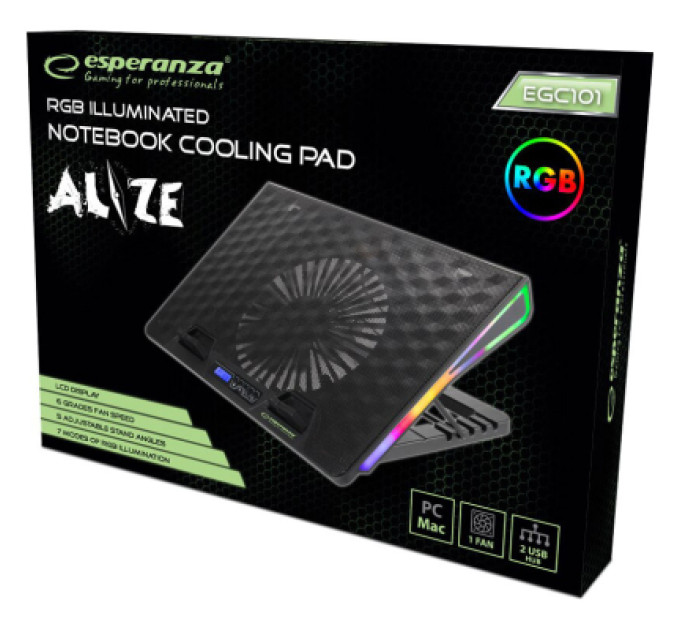 Esperanza Підставка до ноутбука Esperanza EGC101 with RGB Alize (EGC101)
