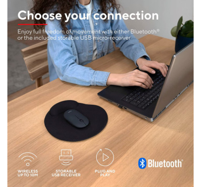 Trust Мишка Trust Puck Wireless/Bluetooth Silent Black (24059)