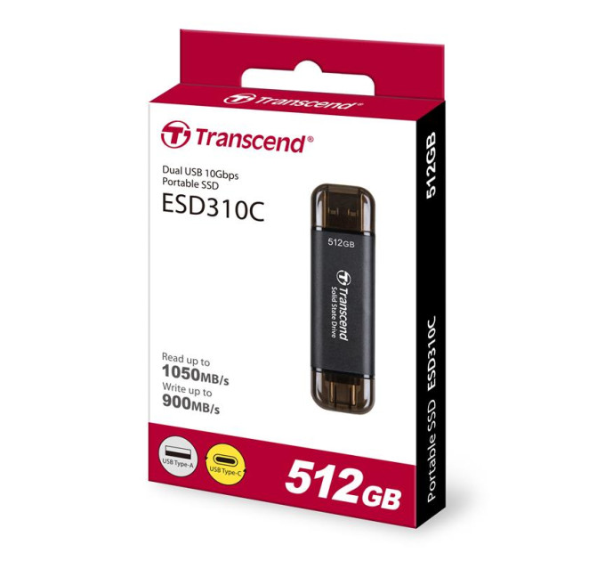 Transcend Накопичувач SSD USB 3.2 512GB Transcend (TS512GESD310C)