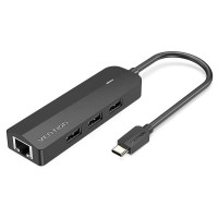 Концентратор Vention USB 3.1 Type-C to 3xUSB 2.0+MicroUSB+RJ45 100M Ethernet black (TGOBB)