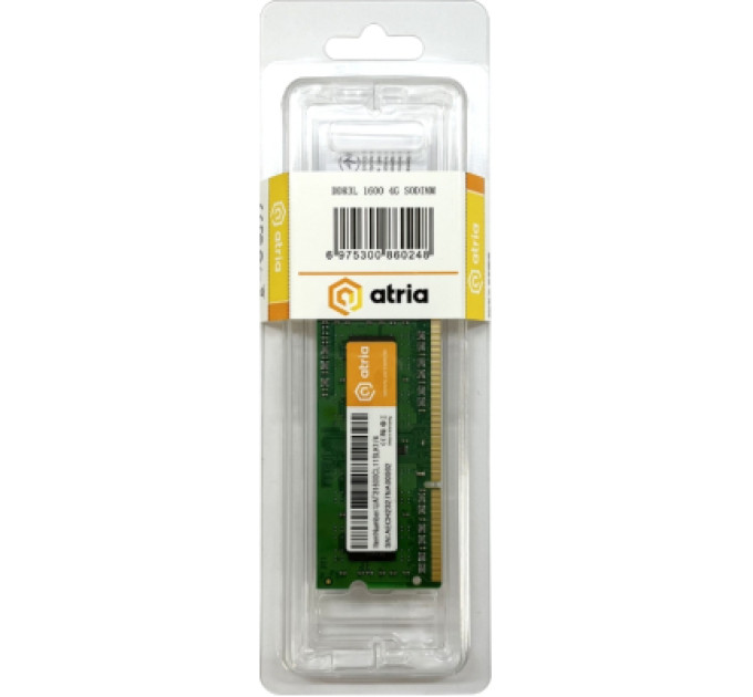 ATRIA Модуль пам'яті для ноутбука SoDIMM DDR3 4GB 1600 MHz ATRIA (UAT31600CL11SLK1/4)