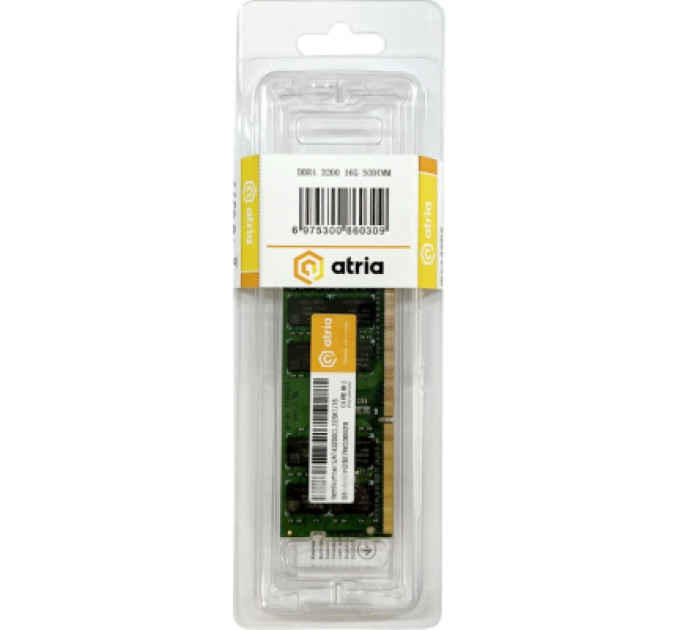 ATRIA Модуль пам'яті для ноутбука SoDIMM DDR4 16GB 3200 MHz ATRIA (UAT43200CL22SK1/16)