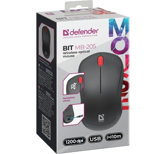 Defender Мишка Defender Bit MB-205 Silent Wireless Black (52205)