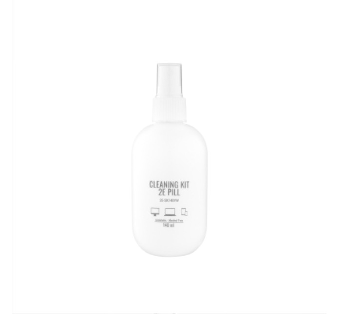 2E Спрей для очищення 2E PILL 140ml for office equipment +Microfibre 20 cm, white-yellow (2E-SK140YW)