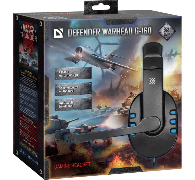 Defender Навушники Defender Warhead G-160 Black-Blue (64118)
