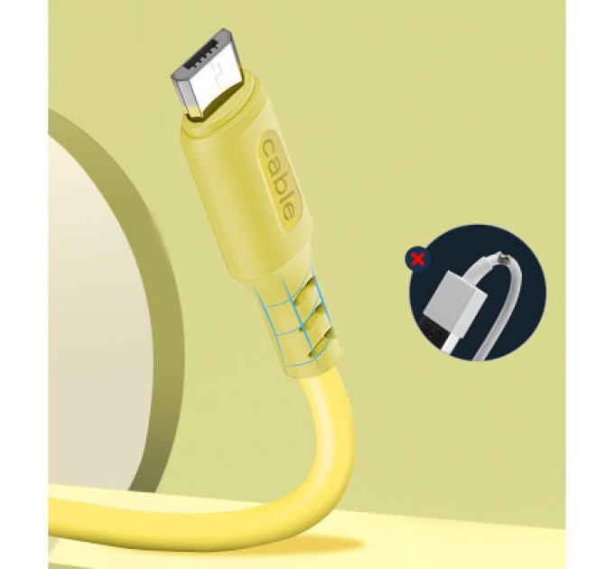 ColorWay Дата кабель USB 2.0 AM to Micro 5P 1.0m soft silicone yellow ColorWay (CW-CBUM043-Y)