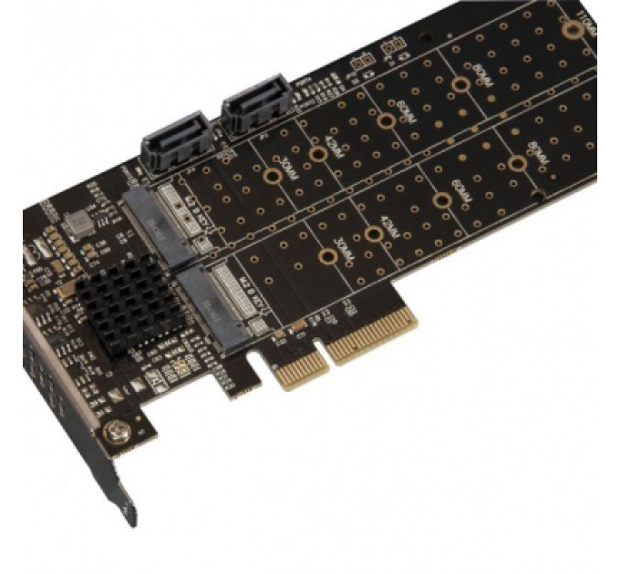 Frime Плата розширення Frime 88SE9215 PCI-E-2хM.2 SATA3+2хSATA3 PCIe (ECF-PCIEtoSSD012.LP)
