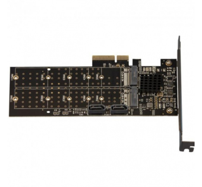 Frime Плата розширення Frime 88SE9215 PCI-E-2хM.2 SATA3+2хSATA3 PCIe (ECF-PCIEtoSSD012.LP)