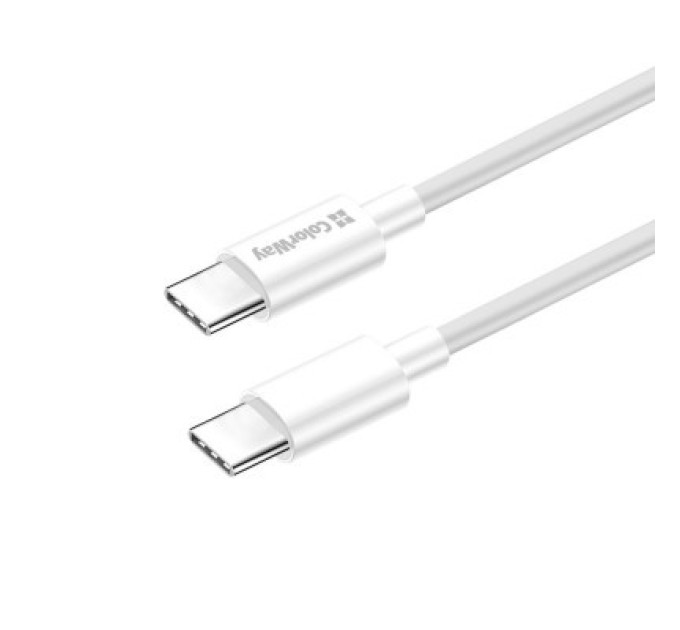 ColorWay Дата кабель USB-C to USB-C 1.0m 5A 100W white ColorWay (CW-CBPDCC058-WT)