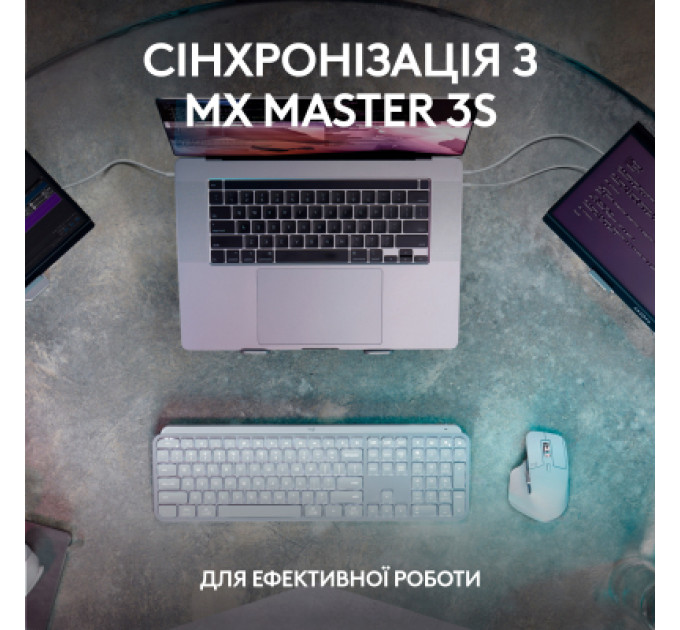 Logitech Клавіатура Logitech MX Keys S Plus Palmrest Wireless UA Graphite (920-011589)