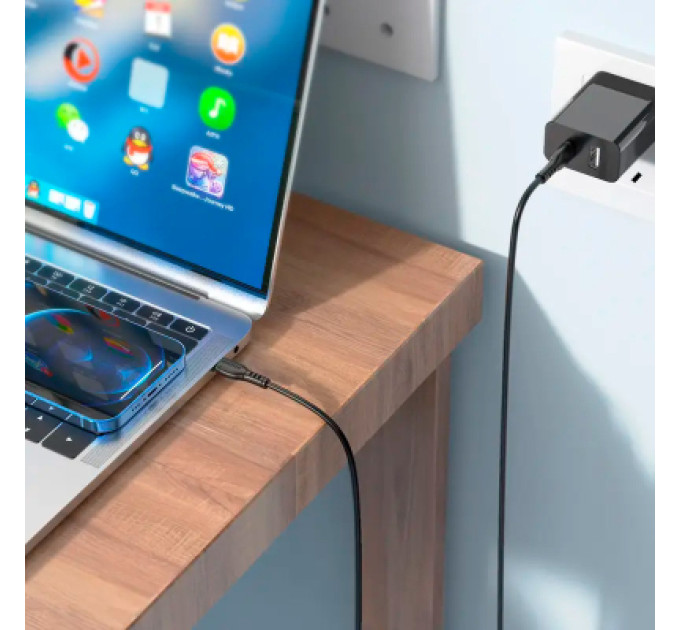 BOROFONE Дата кабель USB-C to USB-C 1.0m BX51 Triumph 60W Black BOROFONE (BX51CCB)
