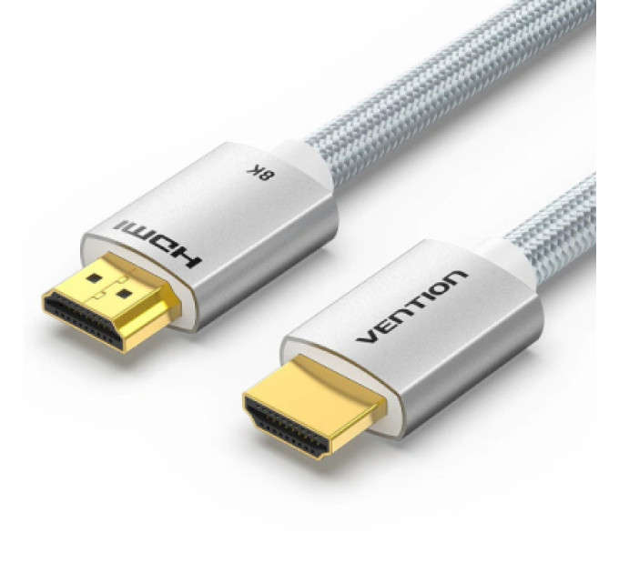 Vention Кабель мультимедійний HDMI to HDMI 2.0m V2.1 8K 60Hz Silver Metal Type Vention (ALCIH)