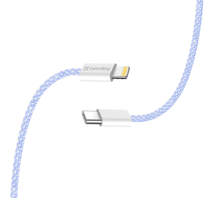 ColorWay Дата кабель USB-C to Lightning 1.0m 27W purple ColorWay (CW-CBPDCL061-PU)