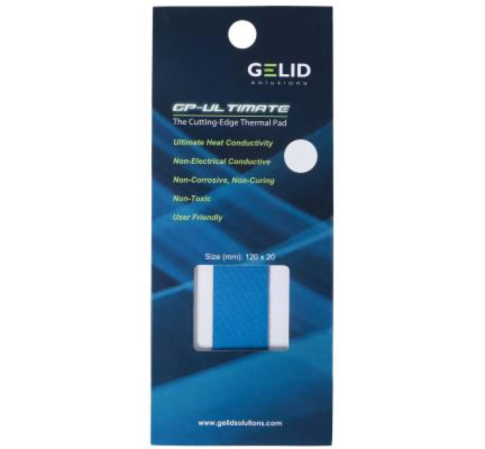 Gelid Solutions Термопрокладка Gelid Solutions GP-Ultimate Thermal Pad 120x20x1.5 mm (TP-GP04-R-C)