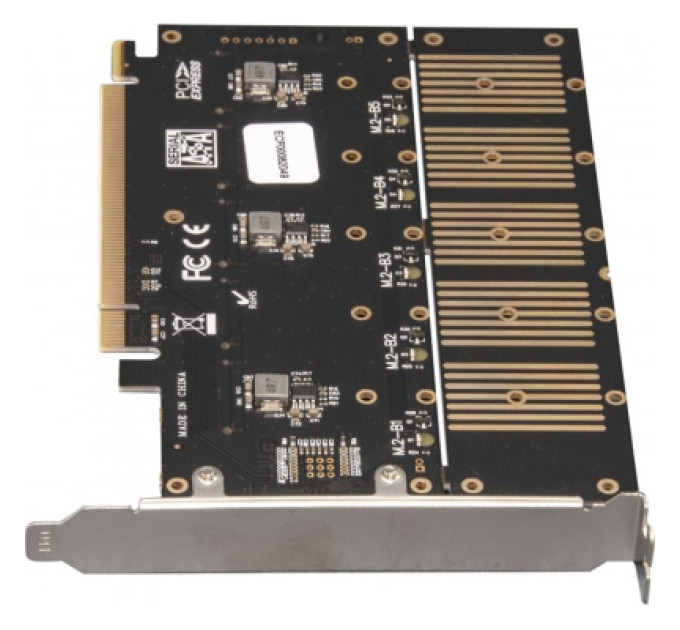 Frime Контролер Frime PCI-E-5xM.2 (B Key) WCH382L (ECF-PCIEtoSSD010)