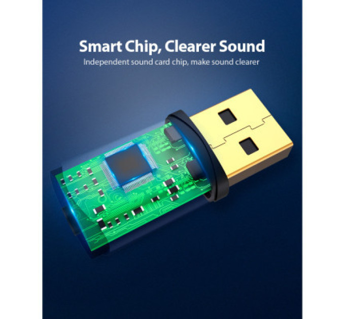 Vention Звукова плата Vention Audio USB 1х3,5mm jack 4pin Metal (OMTP-CTIA) (CDLH0)