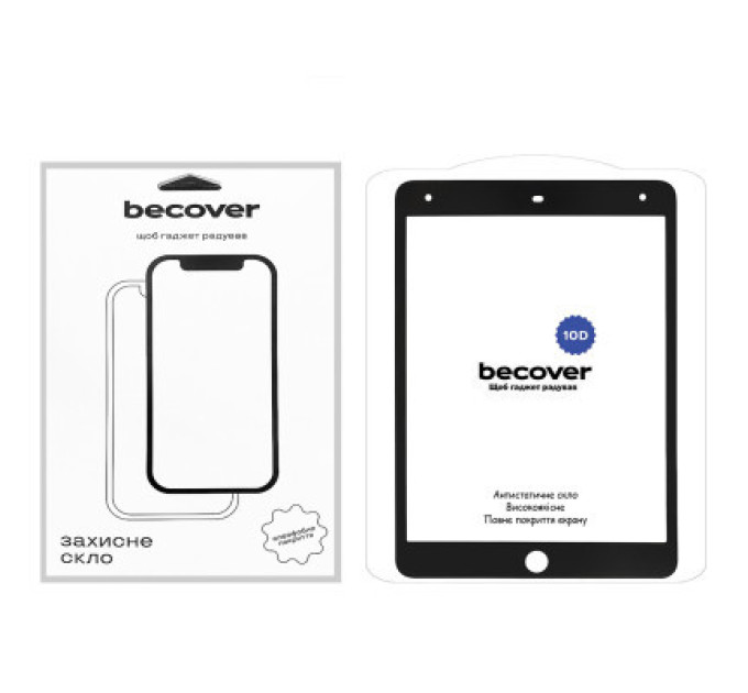 BeCover Скло захисне BeCover 10D Apple iPad 10.2 2019/2020/2021 Black (710572)