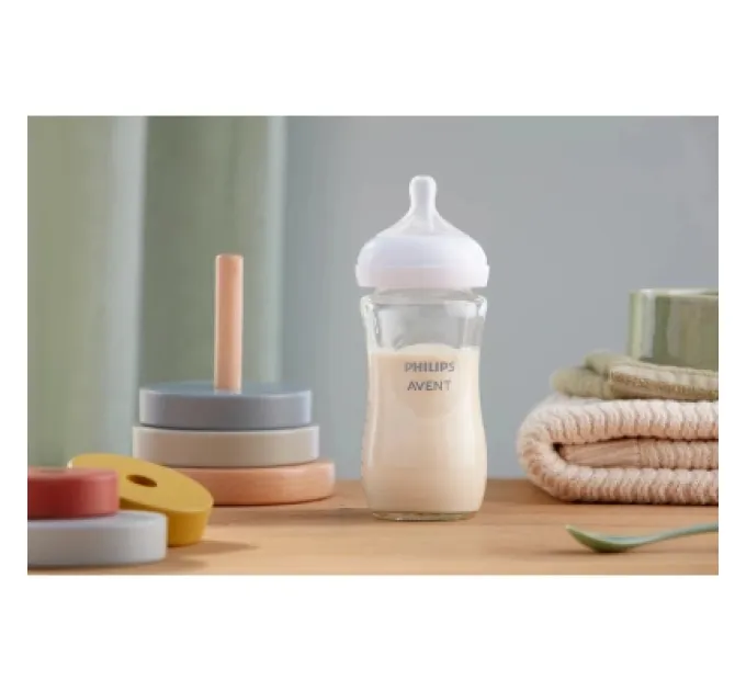 Philips AVENT Пляшечка для годування Philips AVENT Natural Природний потік 240 мл склаяна (SCY933/01)