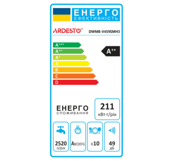 Ardesto Посудомийна машина Ardesto DWMB-V459SMH3