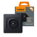 Videx Розетка Videx BINERA 1ая черн (VF-BNSK1-BG)