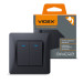 Videx Вимикач Videx BINERA 2кл з підсвіткою чорний графіт (VF-BNSW2L-BG)