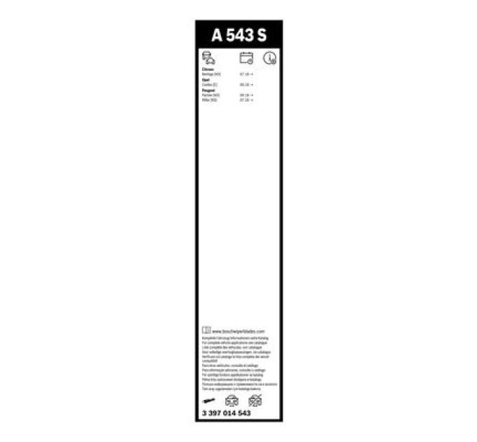 Bosch Щітка склоочисника Bosch 3 397 014 543