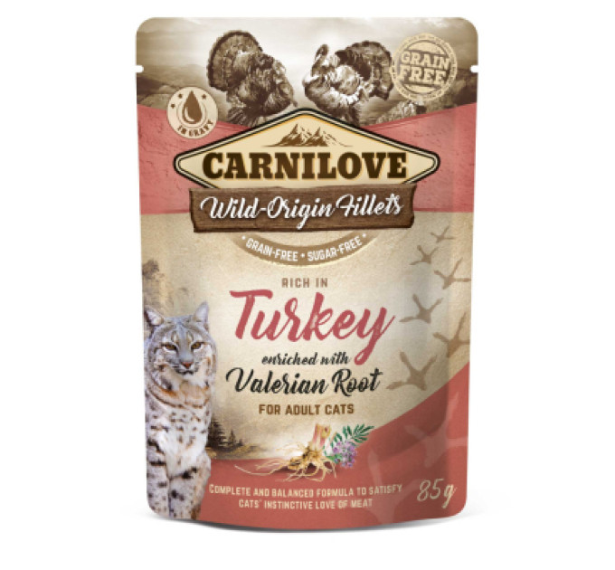 Carnilove Вологий корм для кішок Carnilove індичка і валеріана 85 г (8595602537525)