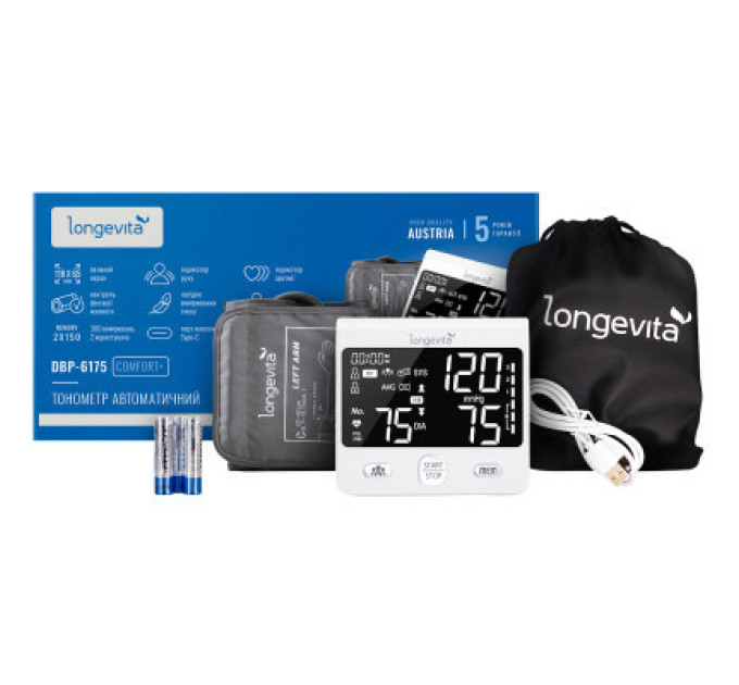 Longevita Тонометр Longevita Авт.вимір.артер.тиску LONGEVITA DBP-6175 (DBP-6175)