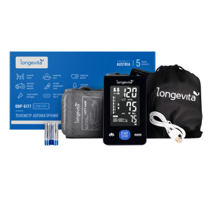 Longevita Тонометр Longevita Авт.вимір.артер.тиску LONGEVITA DBP-6177 (DBP-6177)