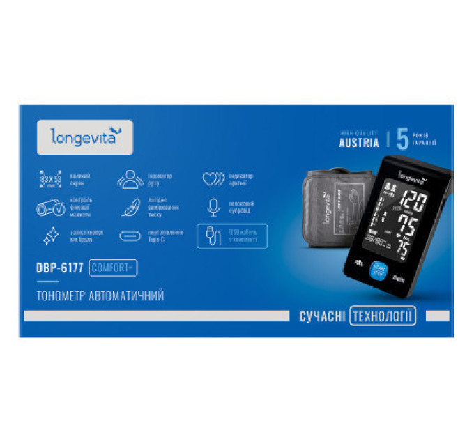 Longevita Тонометр Longevita Авт.вимір.артер.тиску LONGEVITA DBP-6177 (DBP-6177)