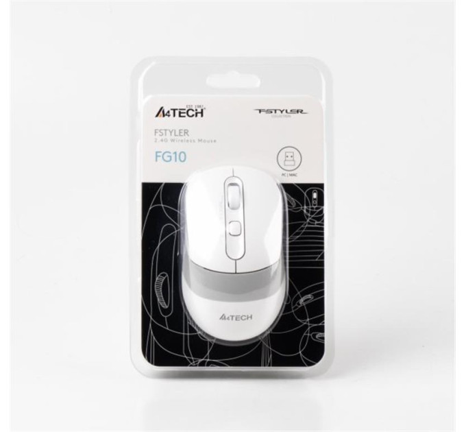 A4Tech Миша бездротова A4Tech Fstyler FG10 (White),  USB, колір білий