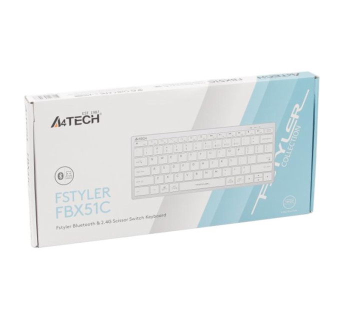 A4Tech Клавіатура A4-Tech Fstyler FBX51C бездротовa, біла