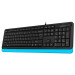 A4Tech Клавіатура A4Tech Fstyler FK10 (Blue) , USB, чорний+ блакитний