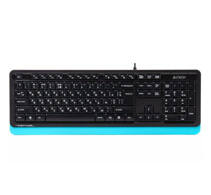 A4Tech Клавіатура A4Tech Fstyler FK10 (Blue) , USB, чорний+ блакитний