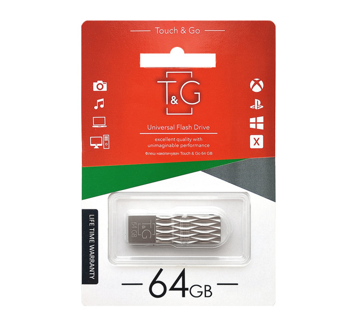 T&G Флеш-накопичувач USB 64GB T&G 103 Metal Series Silver (TG103-64G)