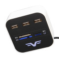 Frime Концентратор USB 2.0 Frime 3хUSB2.0, SD, MS, TF Black/White (FHC-AllinOne3p2W)