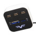 Frime Концентратор USB 2.0 Frime 3хUSB2.0, SD, MS, TF Black/White (FHC-AllinOne3p2W)