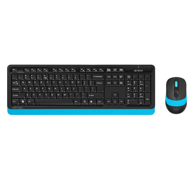 A4Tech A4Tech Fstyler FG1010, комплект бездротовий клавіатура з мишою, чорний+блакитний колір