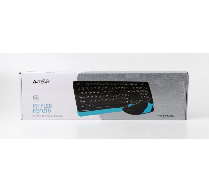 A4Tech A4Tech Fstyler FG1010, комплект бездротовий клавіатура з мишою, чорний+блакитний колір