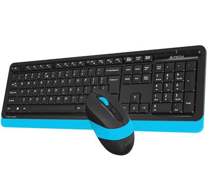 A4Tech A4Tech Fstyler FG1010, комплект бездротовий клавіатура з мишою, чорний+блакитний колір