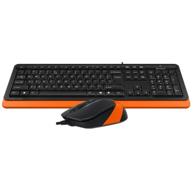 A4Tech A4Tech Fstyler F1010, комплект дротовий клавіатура з мишою, USB, чорний+помаранчевий колір