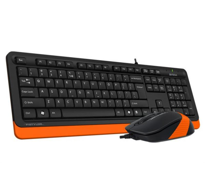 A4Tech A4Tech Fstyler F1010, комплект дротовий клавіатура з мишою, USB, чорний+помаранчевий колір