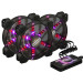Frime Набор Frime RGB-вентиляторов + Fun hub + ДУ Frime Iris Flicker KIT (IRISFLICKERKIT), 120х120х25, 6-pin