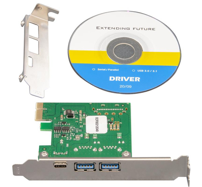 Frime Контролер Frime NEC720202 (ECF-PCIEtoUSB007.LP) PCI-E-2xUSB3.0+USB3.0 Type-C